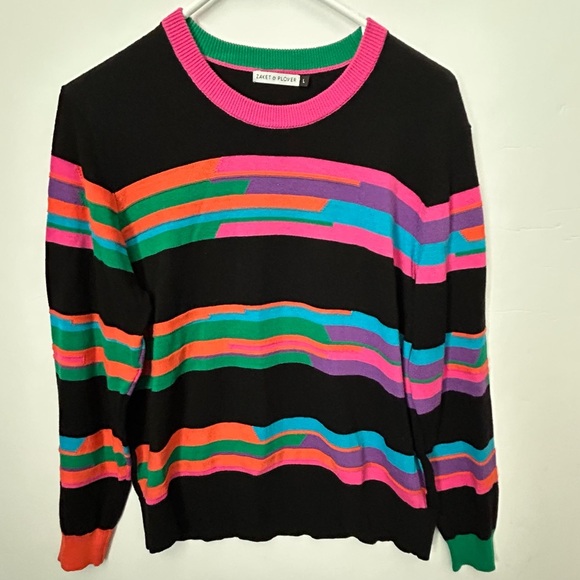 Zaket &’Plover Striped Sweater Cotton/Cashmere Blend Large - Picture 3 of 6